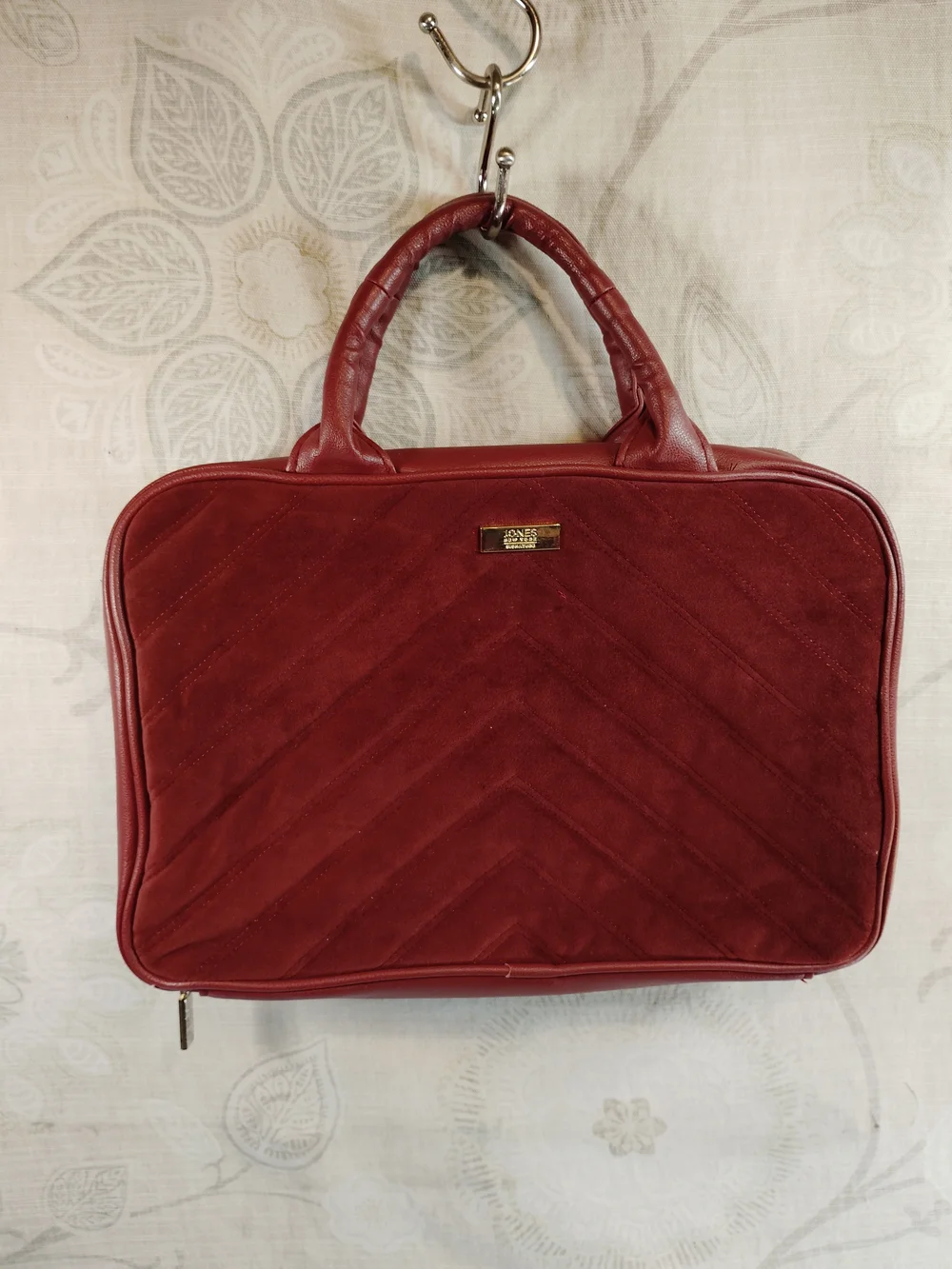 Jones New York Red Quilted Cosmetic Bag